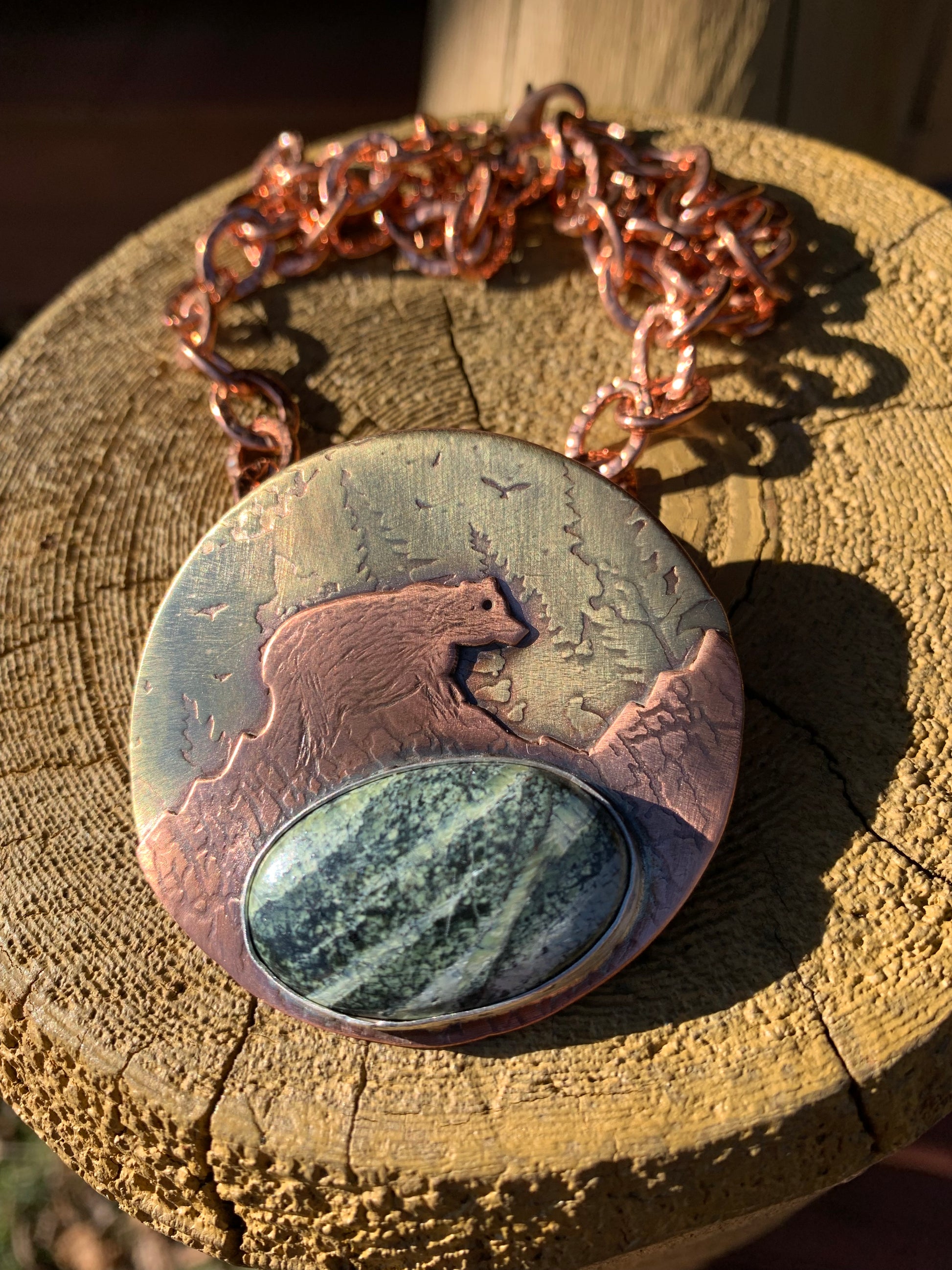 'Travel Through' Copper Story Pendant