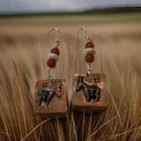 Burro earrings with bead accents