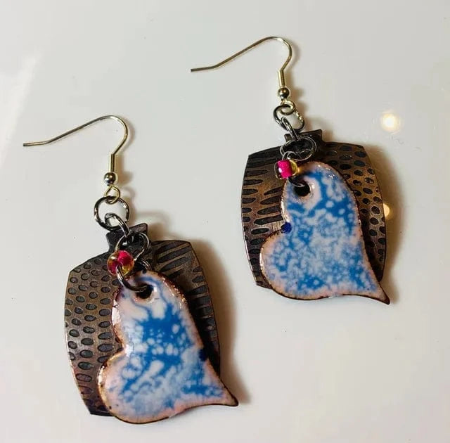Hopeful blue heart earrings