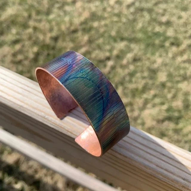 Colorful copper cuff bracelet