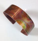 Narrow flame-treated copper cuff bracelet