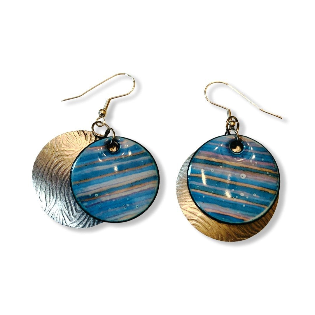 'Planet Stripes' Enamel Earrings