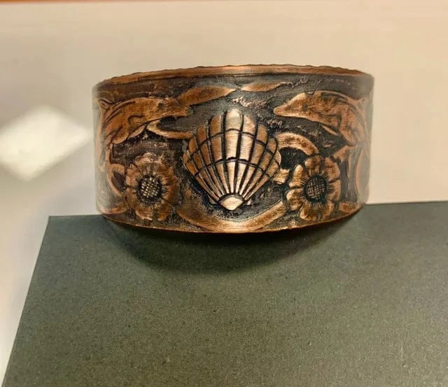 Under the Sea copper seashell bracelet
