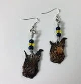 WV State shaped earrings with beads