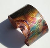 Wide patina cuff bracelet
