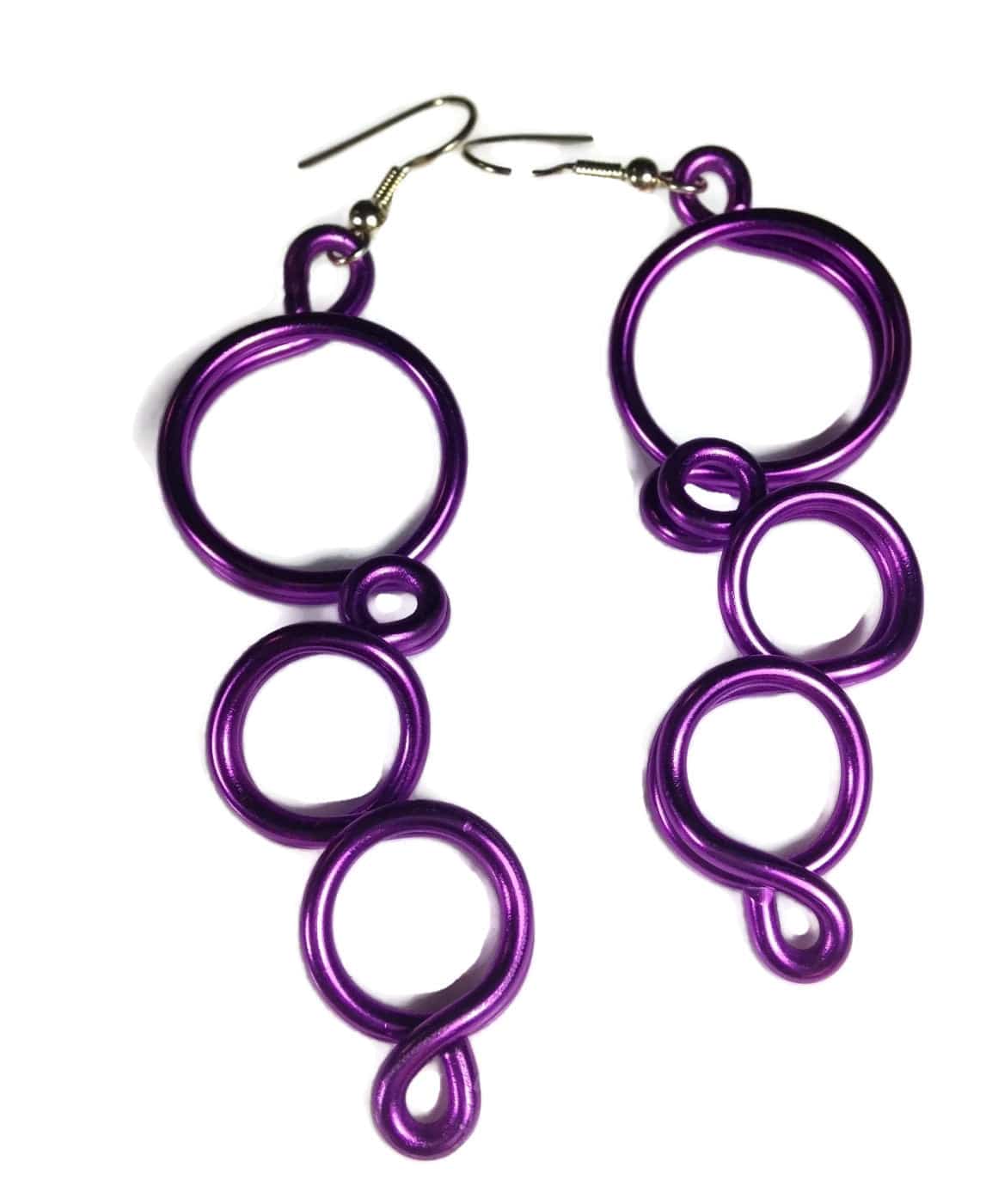 Purple bubble earrings