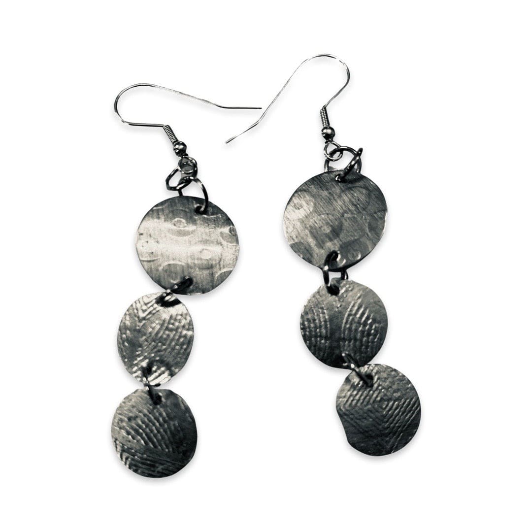 Three circles earrings - silver dangle