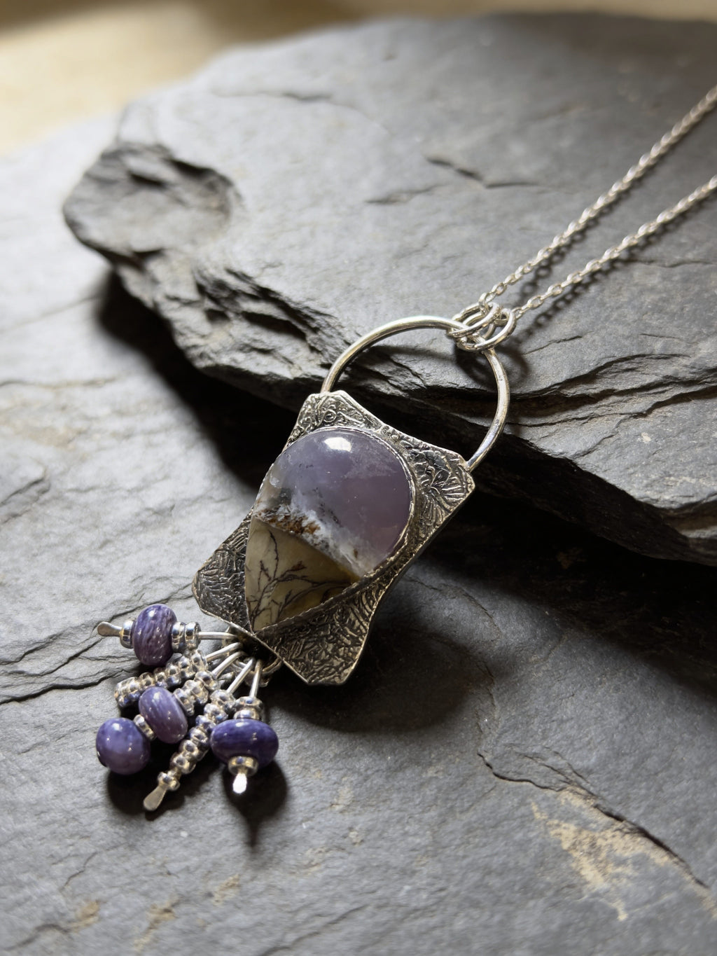 Misty Morning Shore Silver Beach Series Pendant
