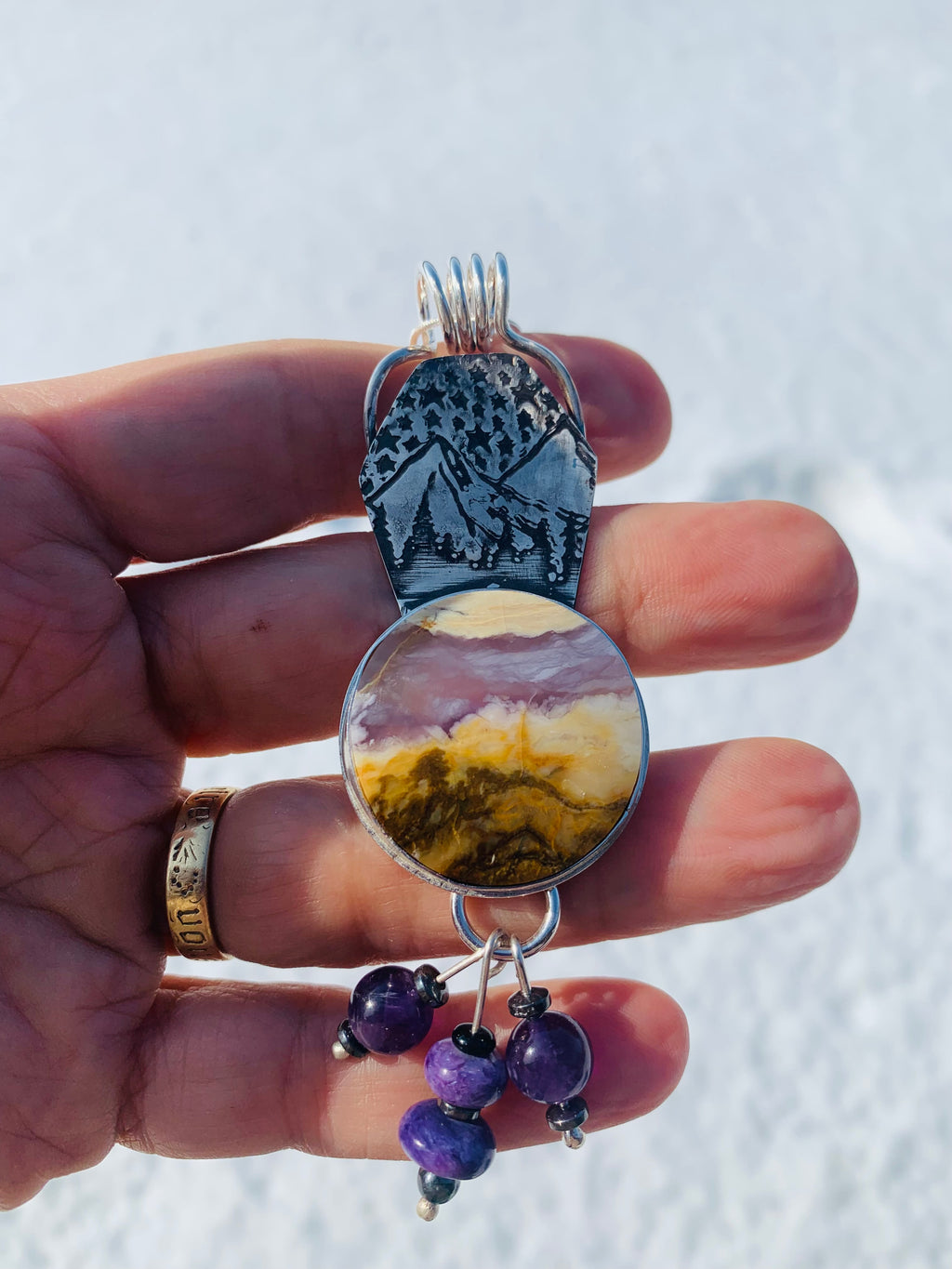 'In the Distance' Mountain Series Silver Pendant