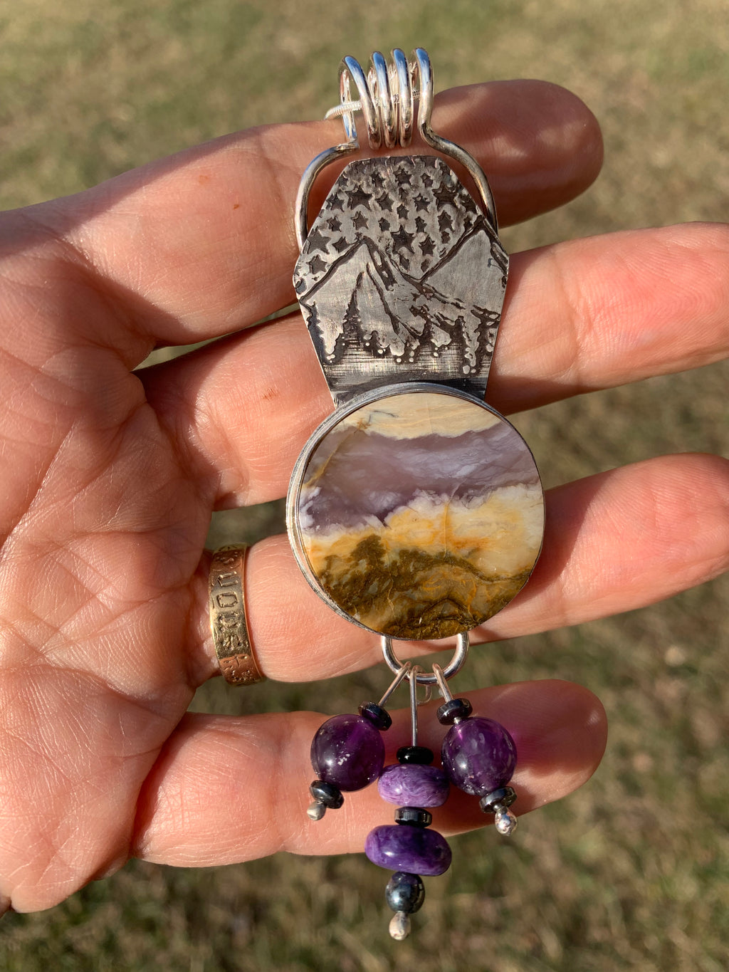 'In the Distance' Mountain Series Silver Pendant