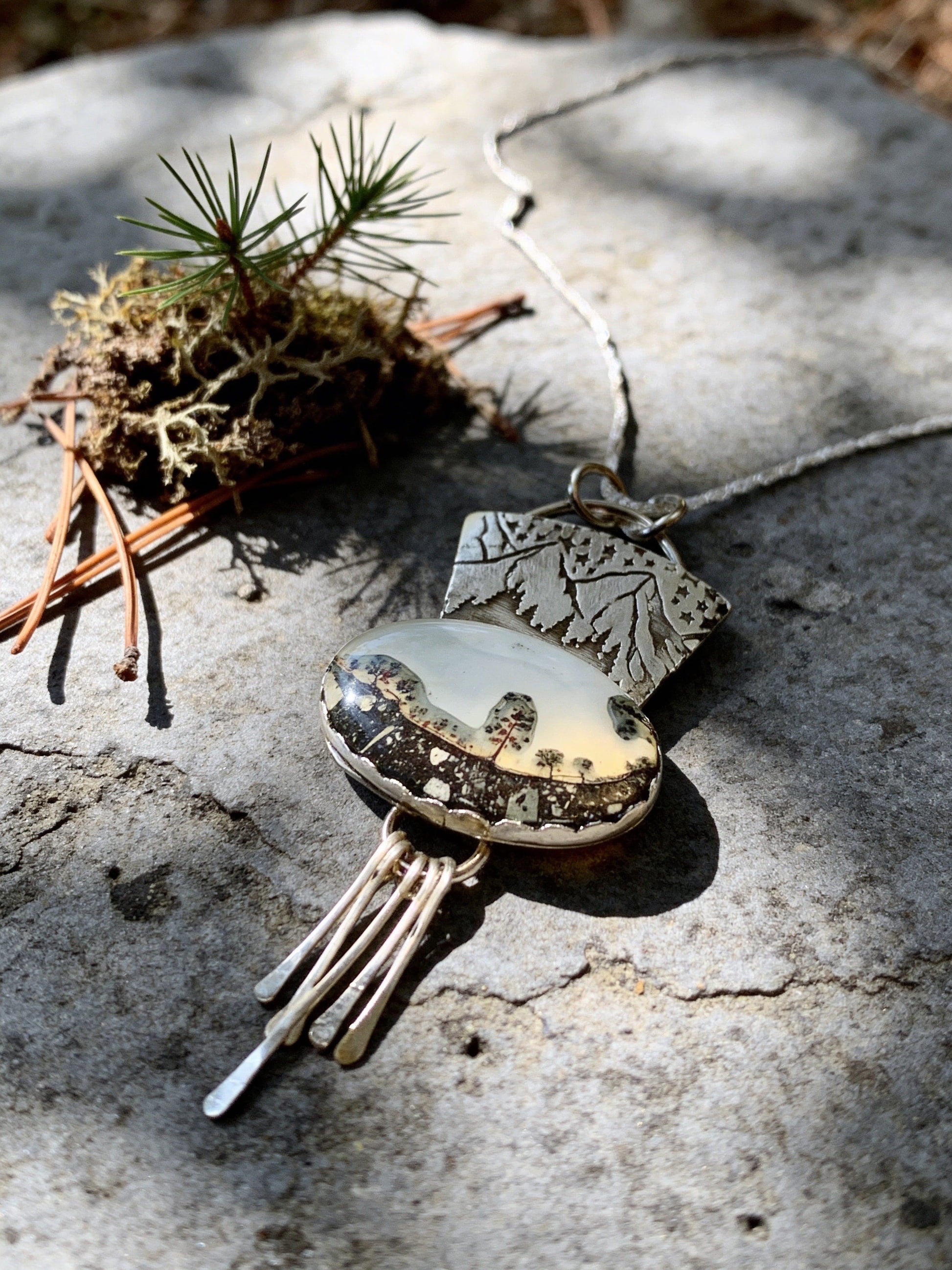 Before the World Wakes, Maligano Jasper Mountain Pendant