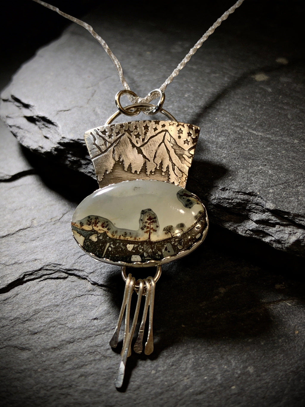 Before the World Wakes, Maligano Jasper Mountain Pendant
