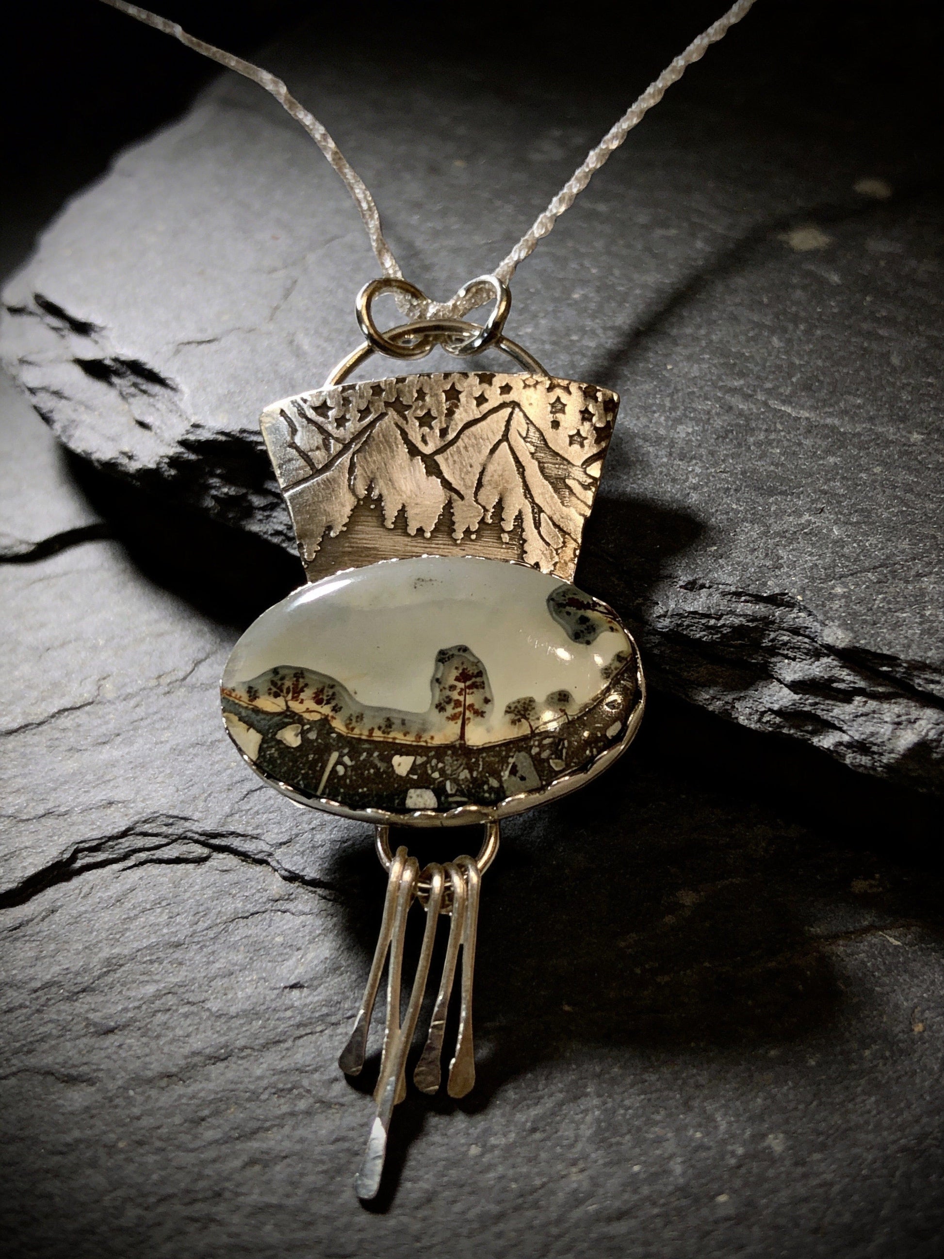Before the World Wakes, Maligano Jasper Mountain Pendant