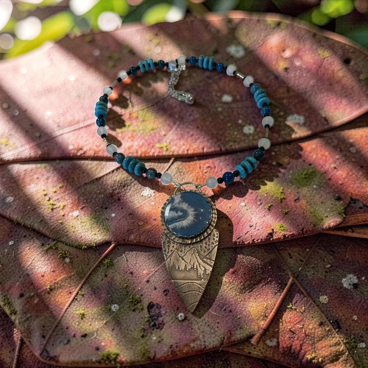 'Under the Watchful Moon' Silver Art Jewelry Pendant