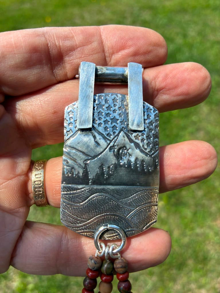 Back of Golden Horizon Silver Pendant