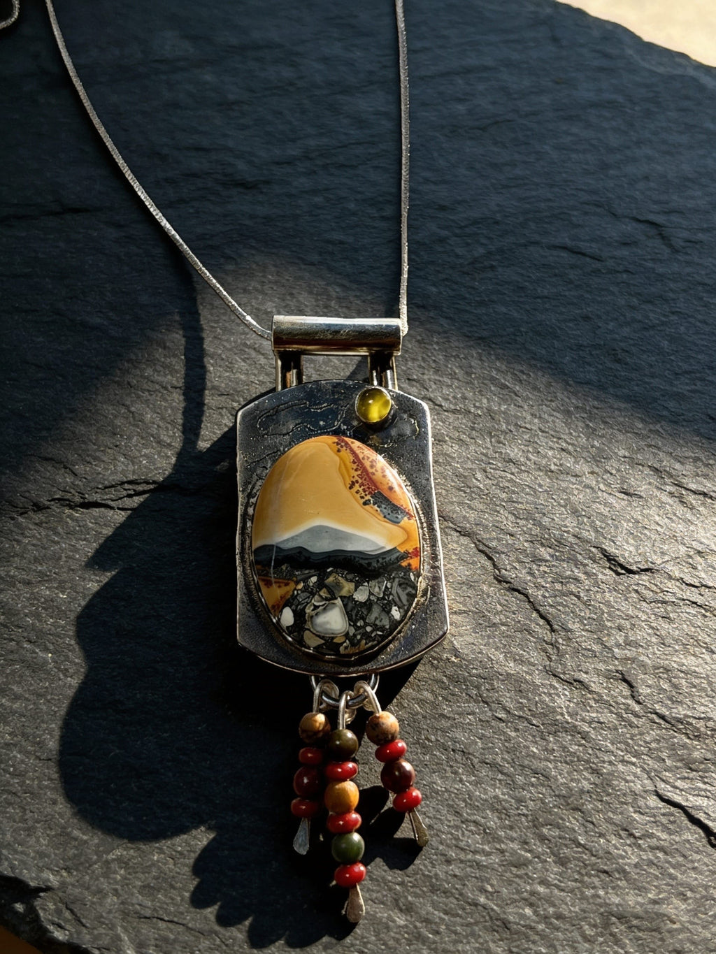 'Golden Horizon' One-of-a-Kind Maligano Jasper Sterling Silver Necklace by Christine Keller