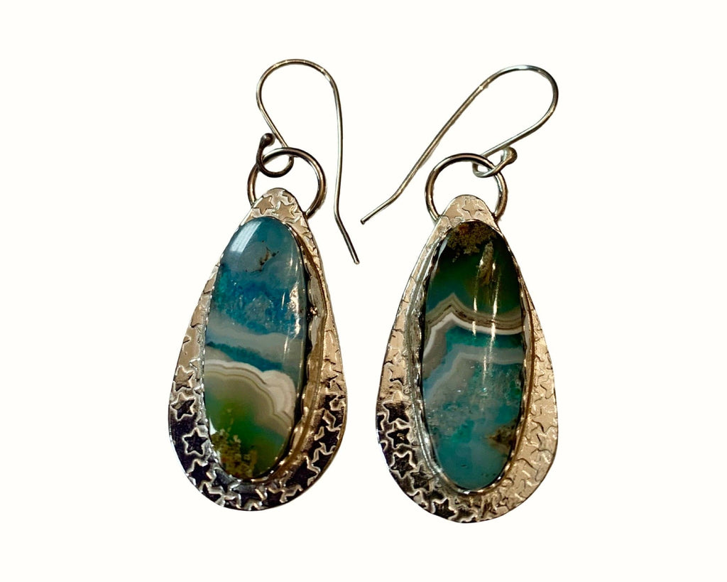 Whispers in Stone — Agate Doublet Silver Earrings