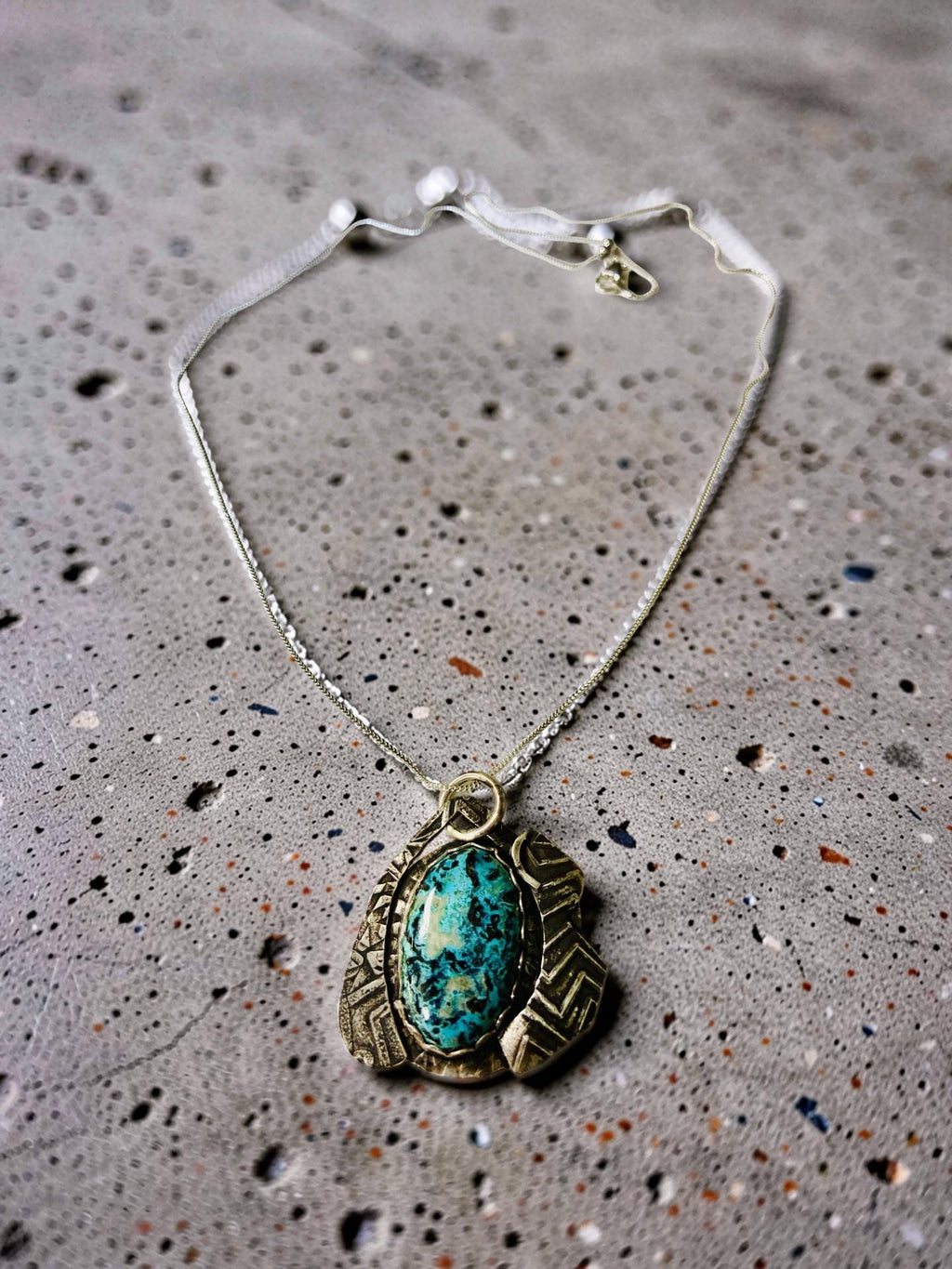 Ancient Waters – Chrysocolla Sterling Silver Pendant