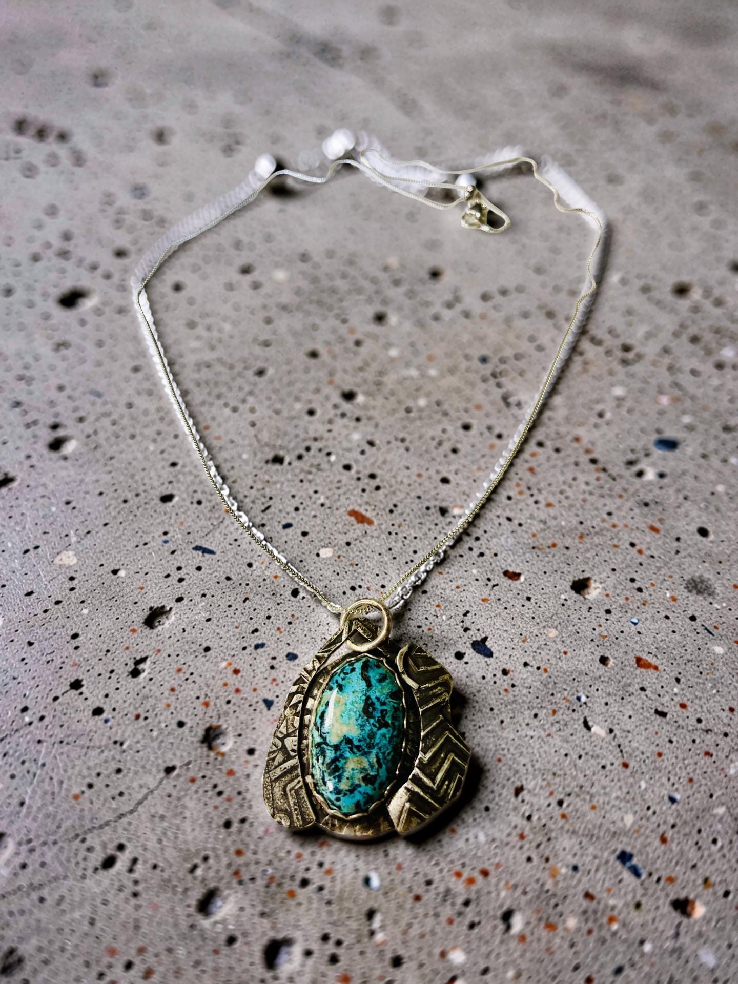 Ancient Waters – Chrysocolla Sterling Silver Pendant