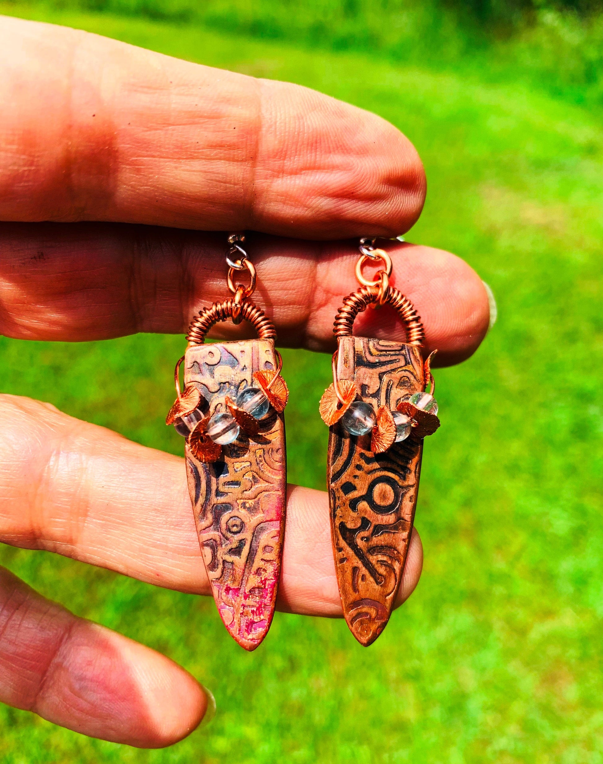 Apatite Copper Flakes Earrings
