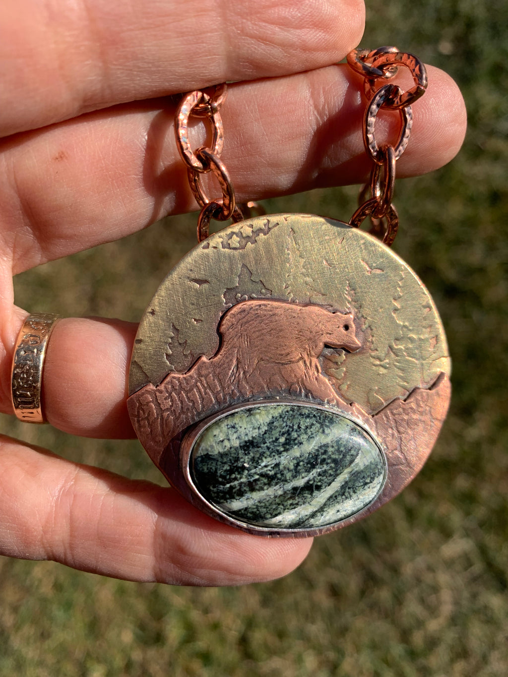 'Travel Through' Copper Story Pendant
