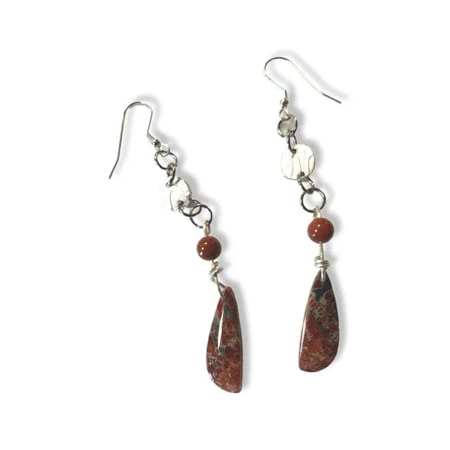 Brecciated Jasper earrings with silver accents