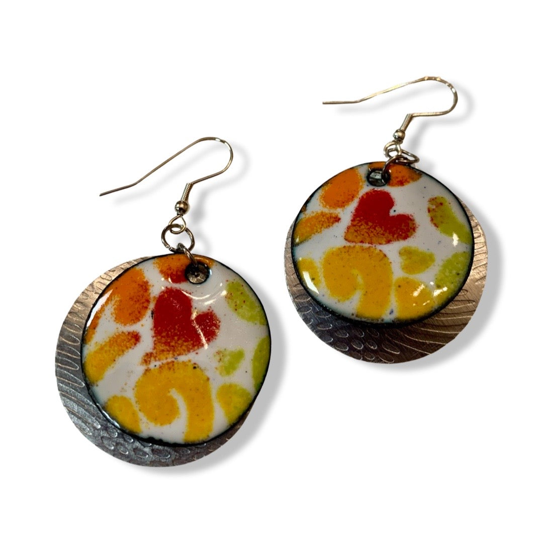 'Bright Heart' Enamel Earrings