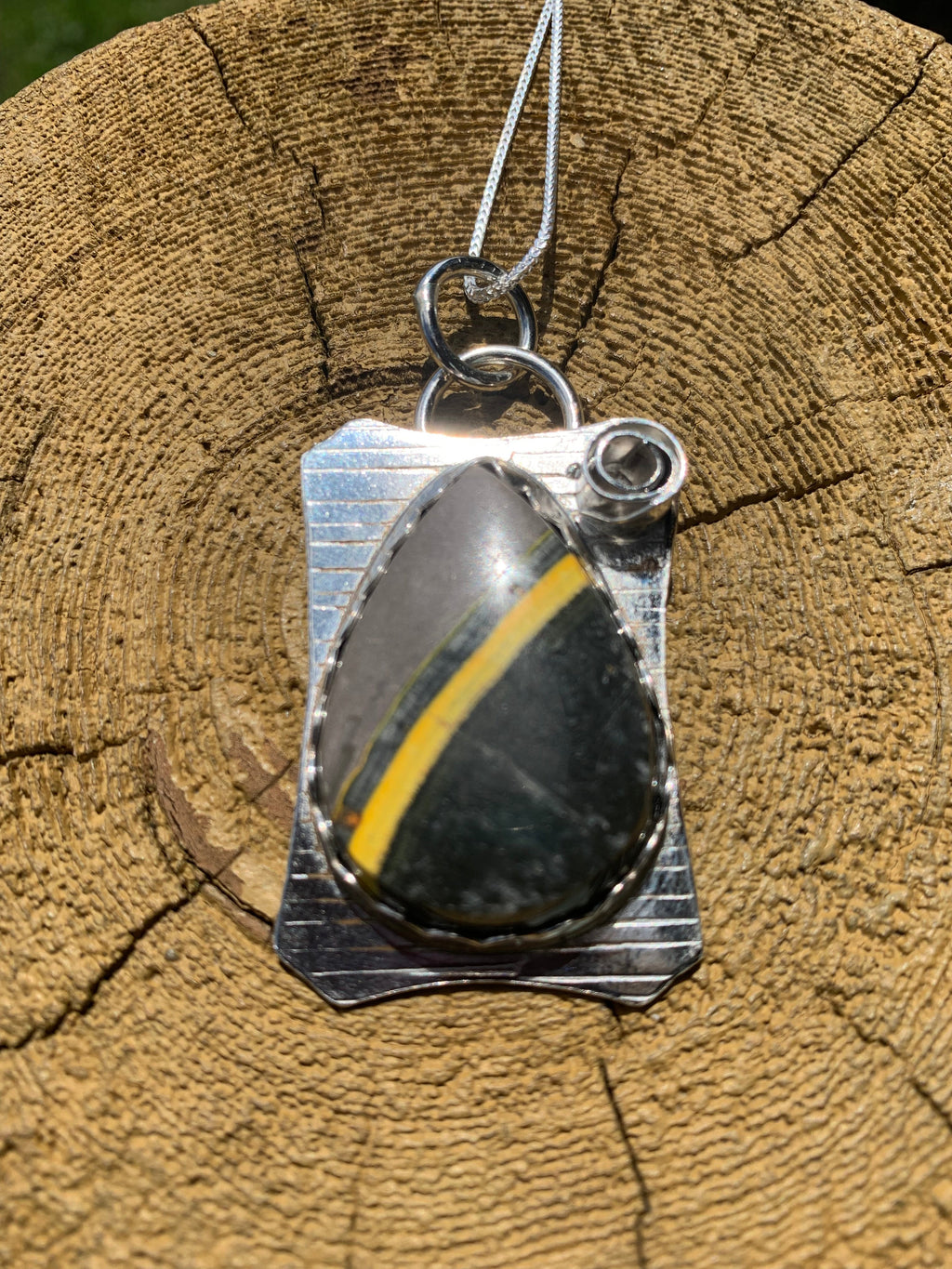'Bright Spot ' Silver Jasper Pendant