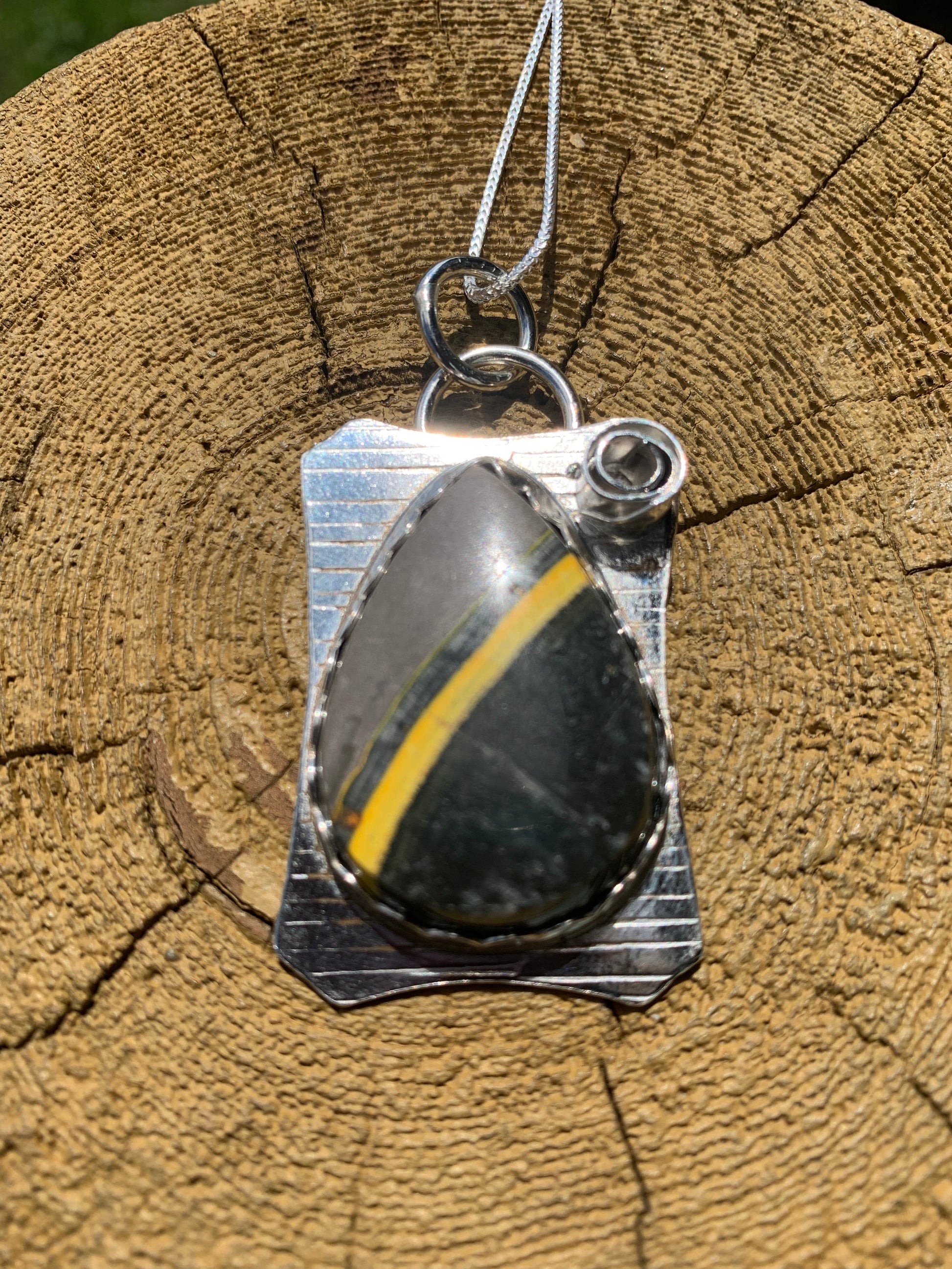 'Bright Spot ' Silver Jasper Pendant
