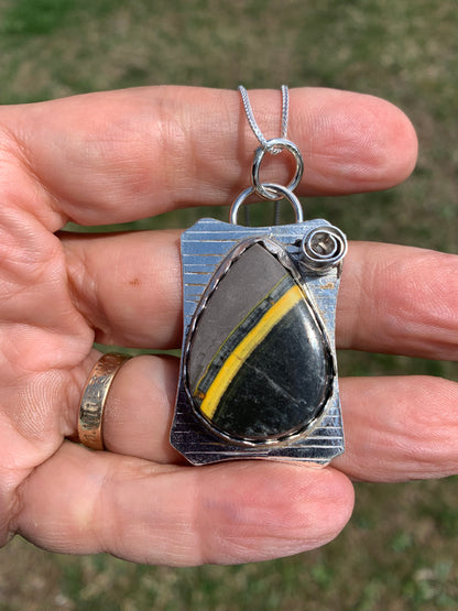 'Bright Spot ' Silver Jasper Pendant