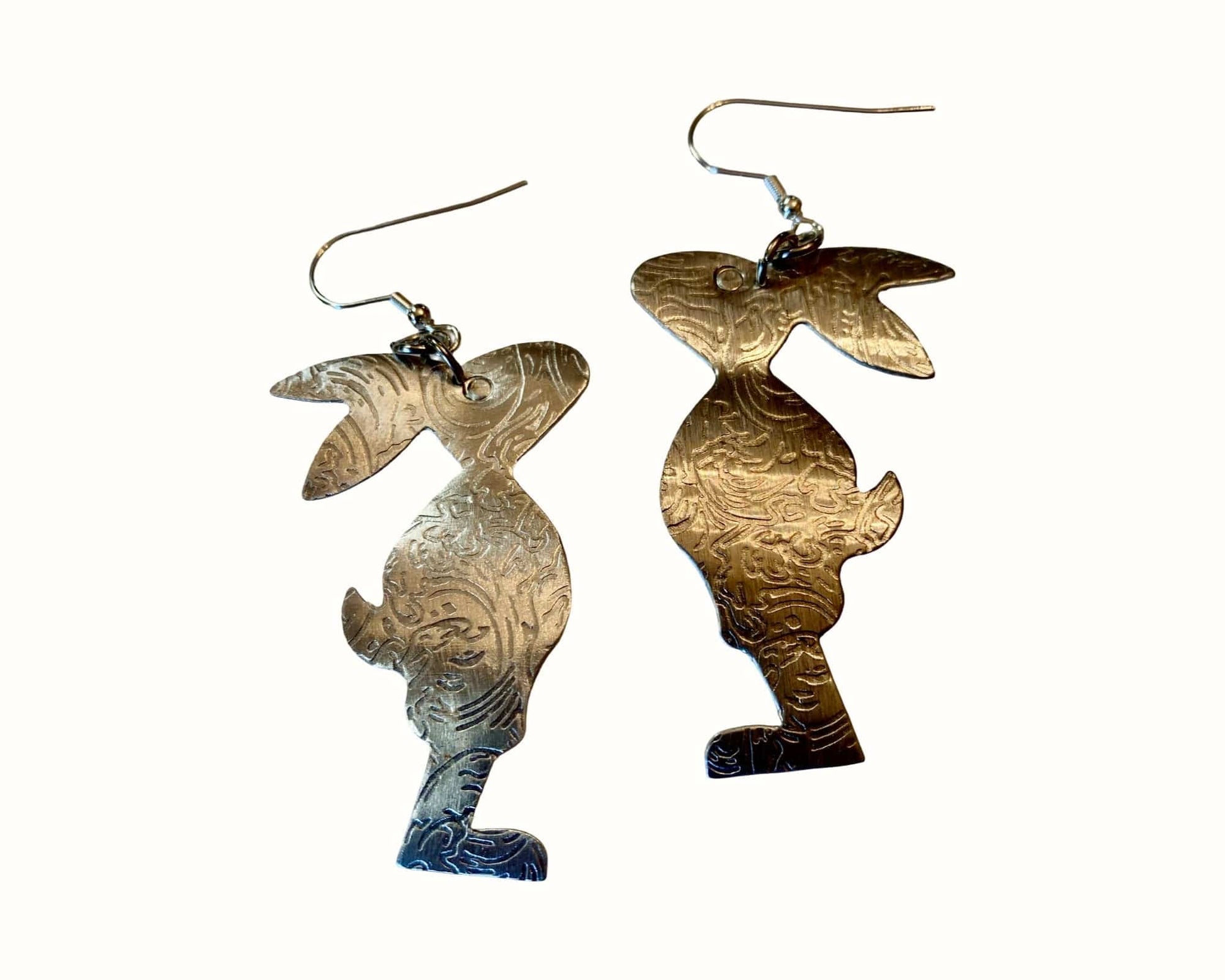 Wild Hare — Textured Aluminum Rabbit Earring