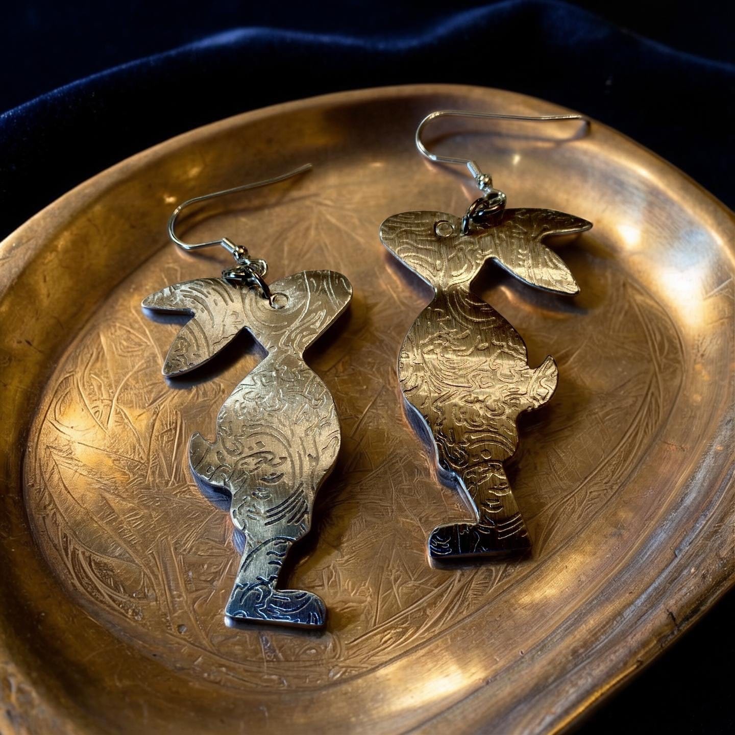 Wild Hare — Textured Aluminum Rabbit Earring