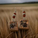 'Burros' for you Copper Earrings with Carnelian beads