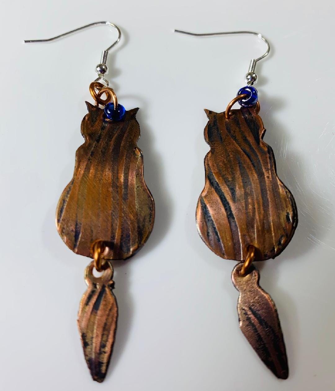 CatsMeowInsta copper cat earrings