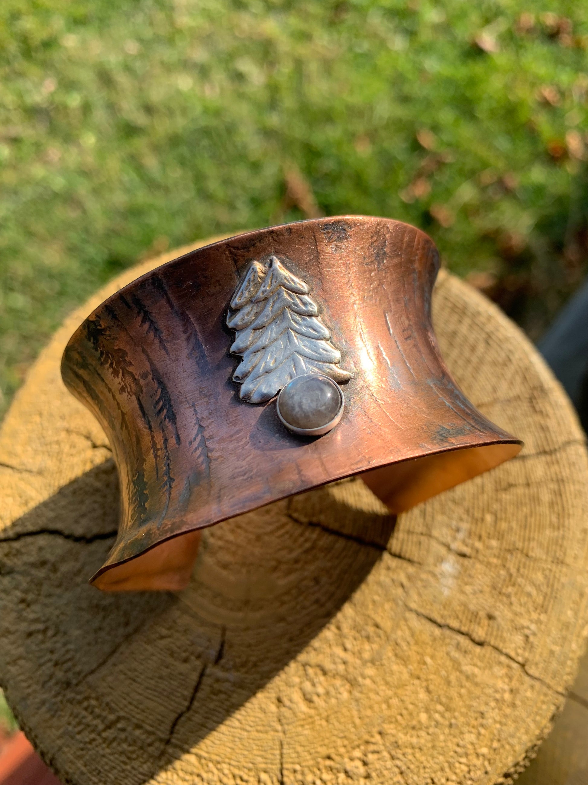 Trees in the Forest Copper Wellness Cuff