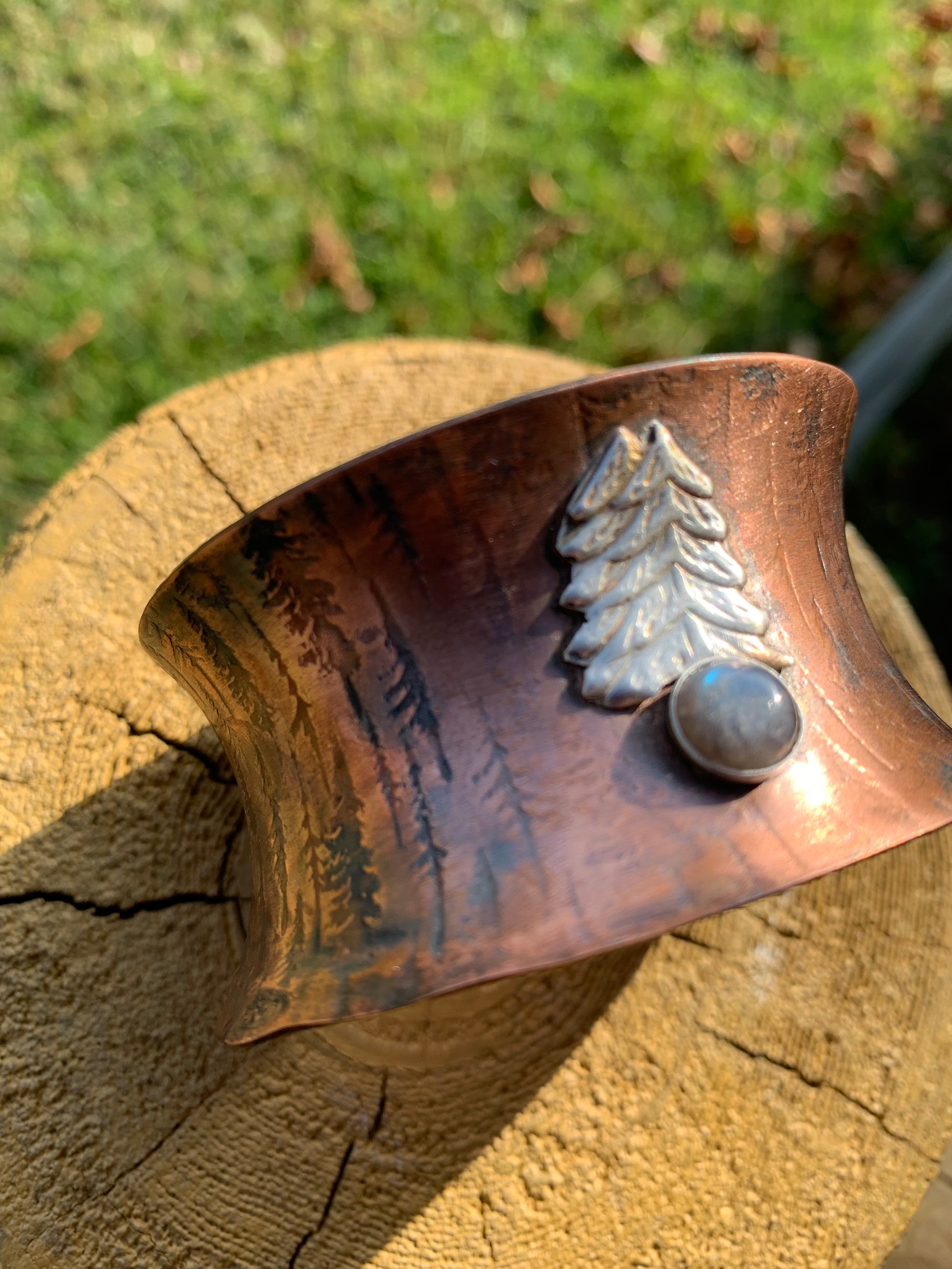 Trees in the Forest Copper Wellness Cuff