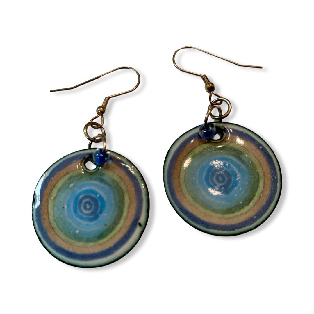 'Bulls Eye' Enamel Colorful Earrings