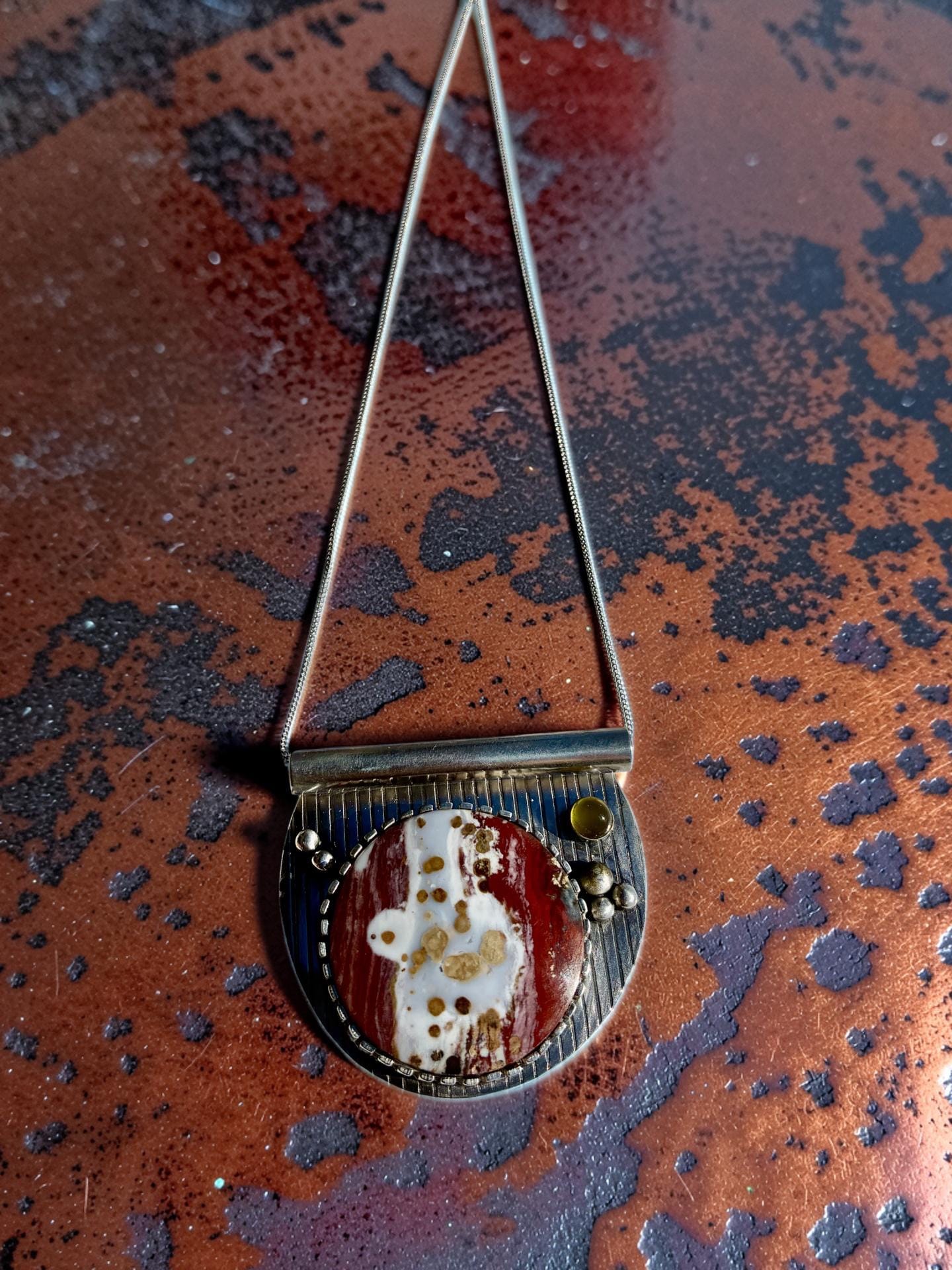 'Clifftside Waters' One of a Kind Palm Root Jasper Pendant