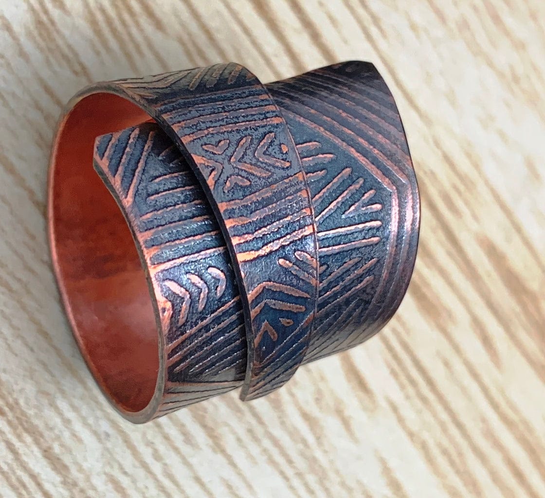 CopperBandDesign patterned copper ring