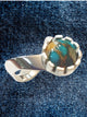 'Focus' Copper Oyster Turquoise Silver Ring size 8