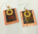 Copper Shades of Music Note Art Jewelry Earrings