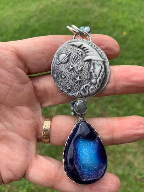 "The Celestial Sage"  Silver Pendant