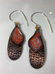 'Electric Paths' Orange Enamel Earrings