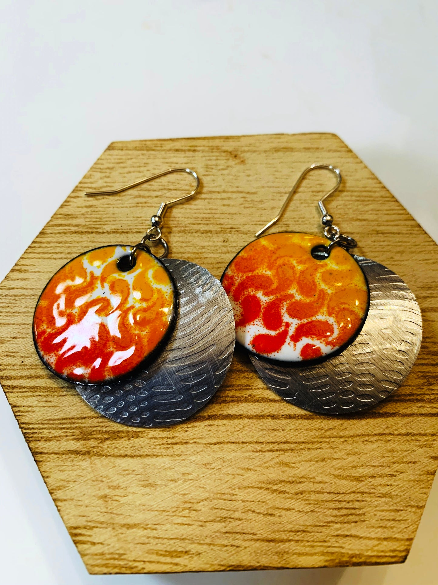 'Fire Drops' Enamel Earrings