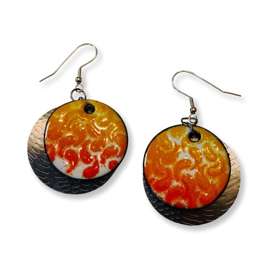 'Fire Drops' Enamel Earrings