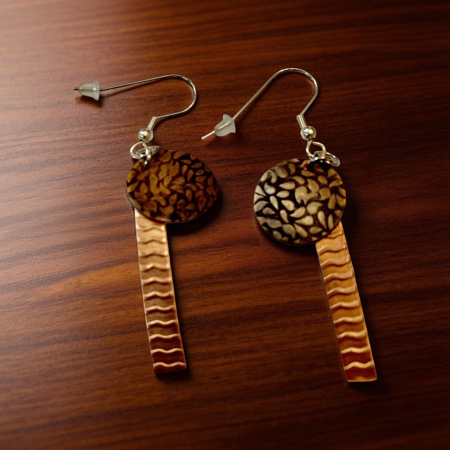 flower copper earrings