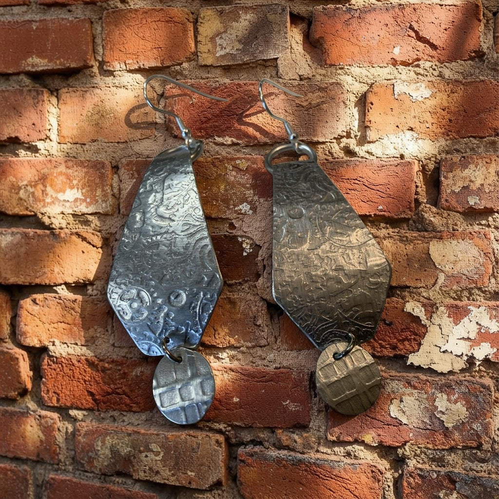 Echoes in Metal — Textured Aluminum Statement Earrings