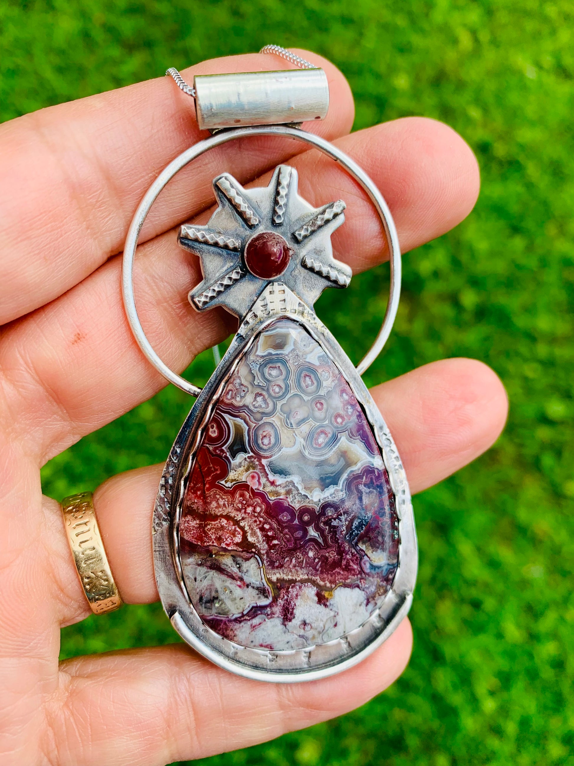 Goddess of Secrets pendant with colorful stone