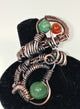 z- Copper Wire Woven Adjustable RIng One of a Kind -Aventurine and Agate