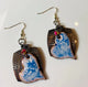 'Hopeful Blue Hearts' copper Enamel Art Jewelry Earrings